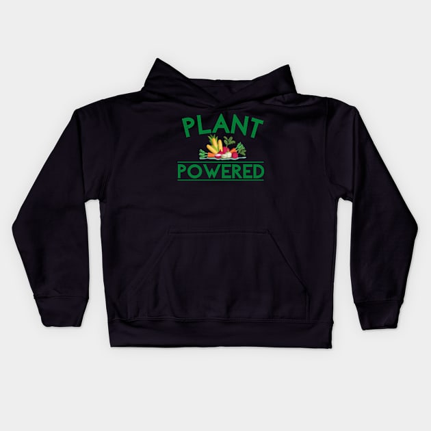 Plant Powered Vegan Vegetable Kids Hoodie by MalibuSun